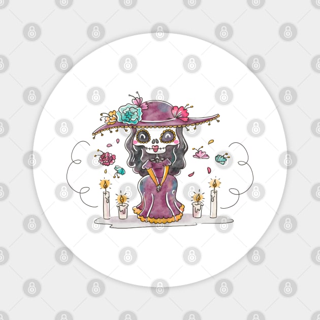 Watercolor La Catrina Magnet by HolidayBug